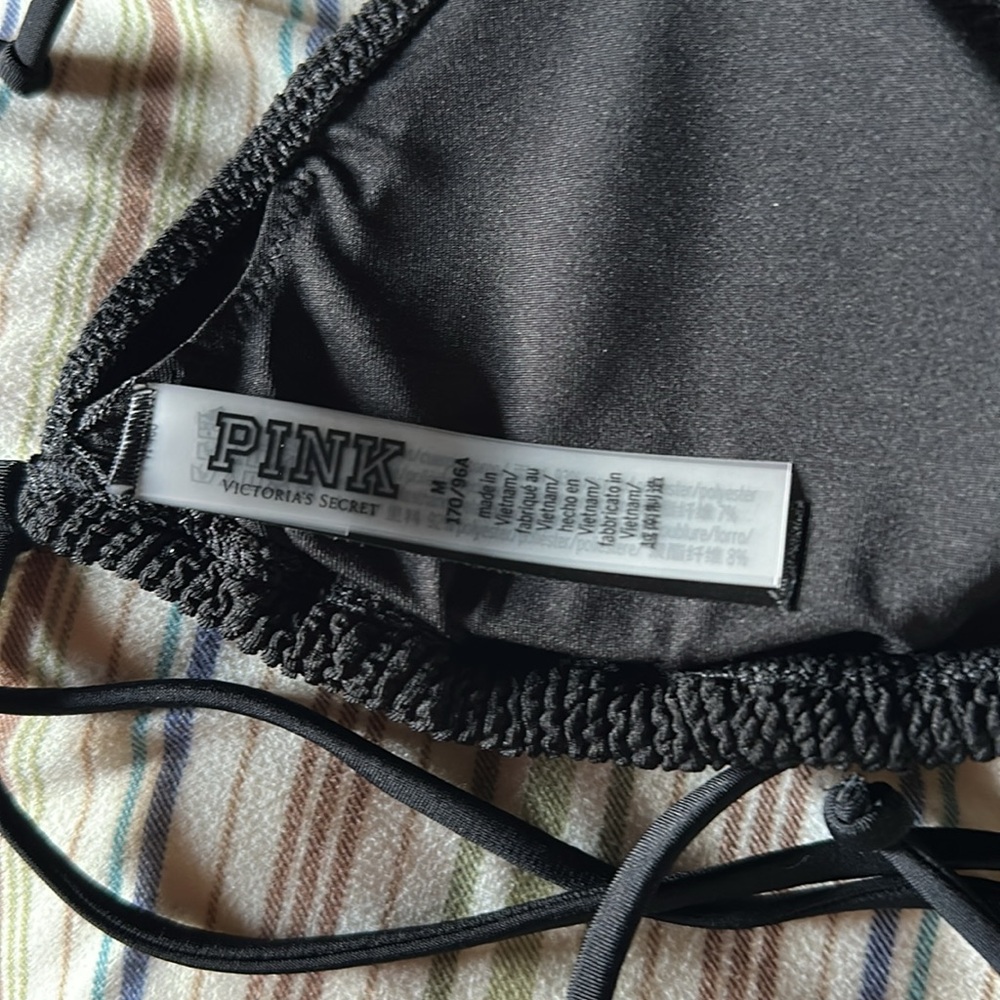 PINK Triangle Crinkle Bikini Top - Picture 9 of 15